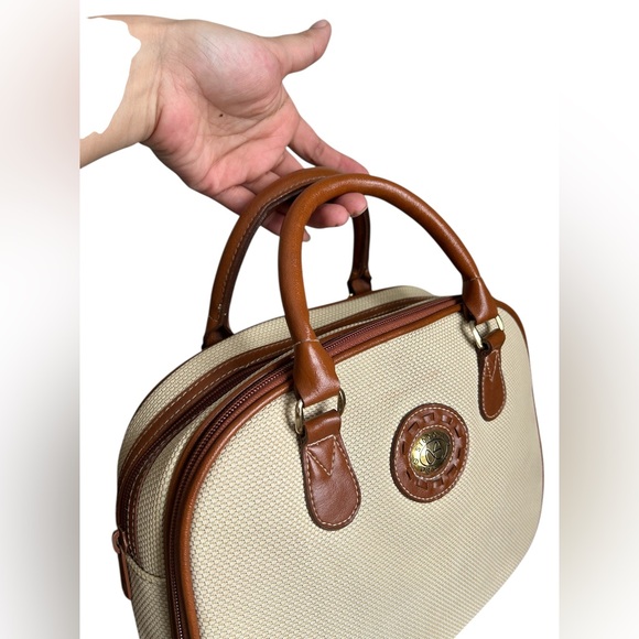 Canvas & Faux Leather Satchel Bag - Picture 11 of 14